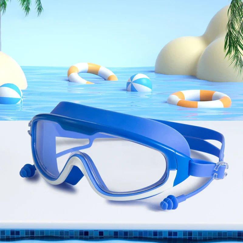 2024 Customized Logo Children Cartoon Pool Swim Eye Protection Glasses Boys and Girls Colorful Anti Fog Kids Swimming Goggles