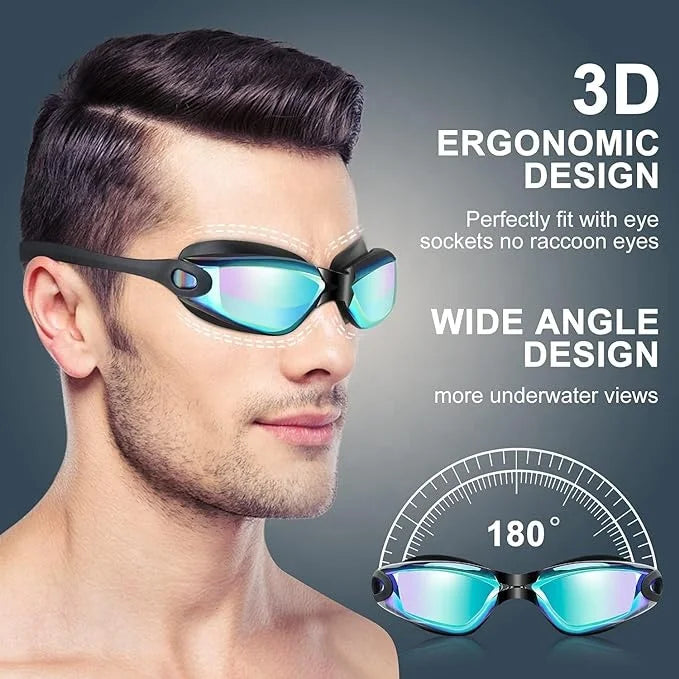 Professional Anti Fog Swimming Goggles No Leaking UV Protection Wide View Swim Goggles for Women Men Adult Kids