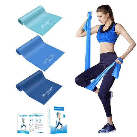 Elastic Yoga Stretching Flat Bands Custom Logo Latex Rubber Resistance Bands Exercise Gym Workout Fitness Bands Physical Therapy