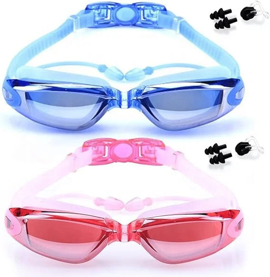 Professional Anti Fog Swimming Goggles with Earplug No Leaking UV Protection Wide View Swim Goggles for Women Men Adult Kids