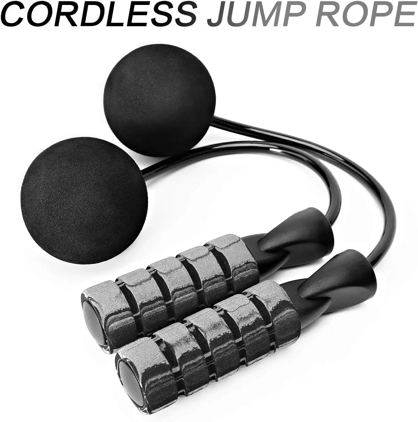 Training Ropeless Skipping Rope for Fitness, Adjustable Weighted Cordless Jump Rope for Men Women Kids