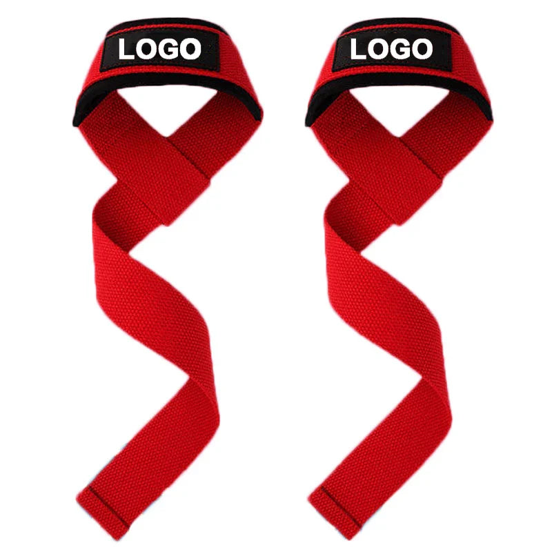Custom Logo Neoprene Padded Weight Lifting Straps,Gym Workout Fitness Pull up Wrist Straps for  Powerlifting, Strength Training